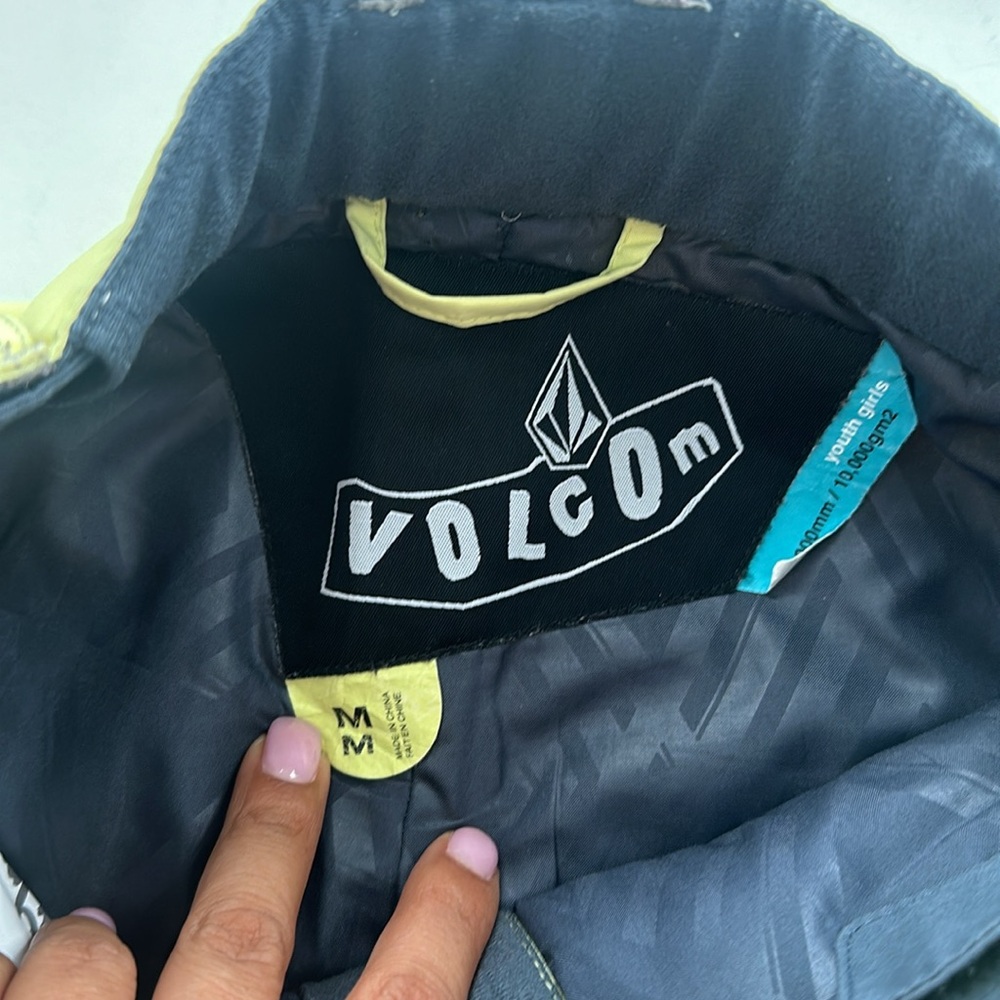Volcom Snow Winter pants yellow lime youth kids size M - Picture 5 of 10